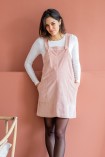 Robe salopette Bonny velours Rose